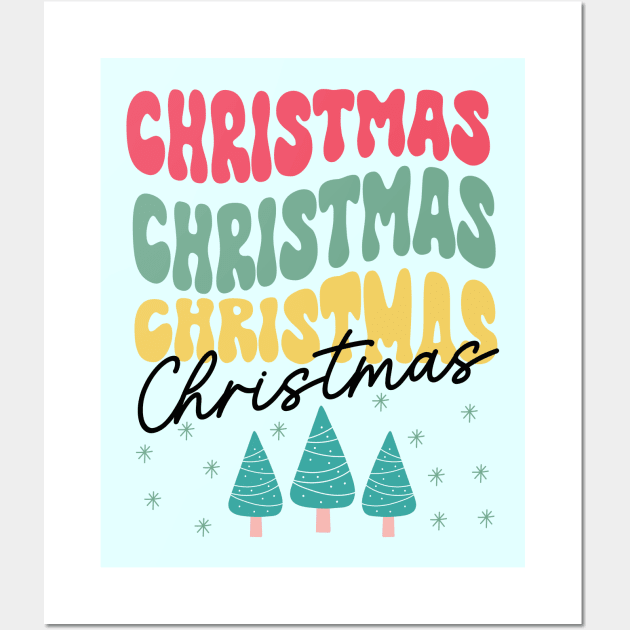 Christmas Colorful Text Wall Art by i am Cuta